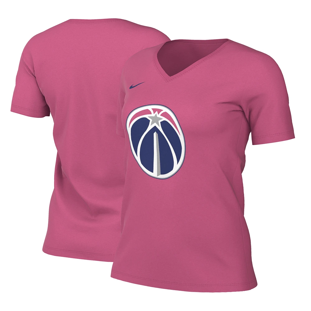 Women's Nike Pink Washington Wizards 2022/23 City Edition Essential V-Neck T-Shirt