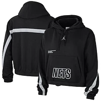 Women's Jordan Brand Black Brooklyn Nets Courtside Statement Edition Pullover Hoodie