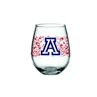 Arizona Wildcats 15oz. Floral Stemless Wine Glass