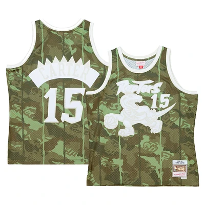 Men's Mitchell & Ness Vince Carter Green Toronto Raptors 1998/99 Hardwood Classics Ghost Camo - Swingman Player Jersey