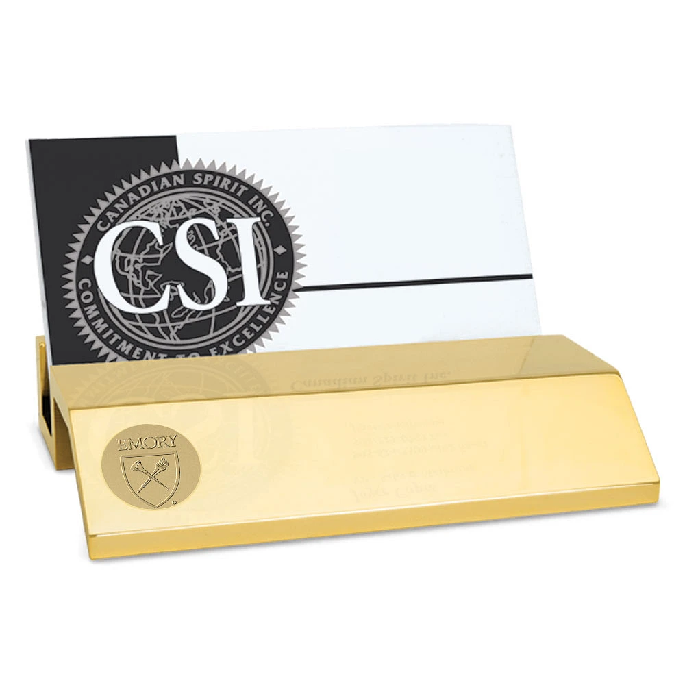 Emory Eagles Gold Business Card Holder