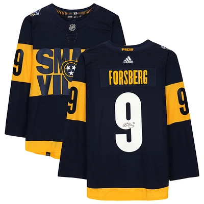 Filip Forsberg Navy Nashville Predators Autographed adidas Authentic 2022 Stadium Series Jersey