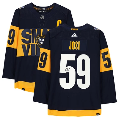 Roman Josi Navy Nashville Predators Autographed adidas Authentic 2022 Stadium Series Jersey