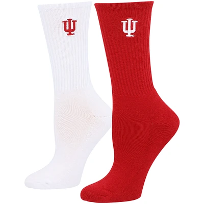 Women's ZooZatz Crimson/White Indiana Hoosiers 2-Pack Quarter-Length Socks