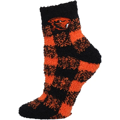 Women's ZooZatz Oregon State Beavers Fuzzy Buffalo Check Crew Socks