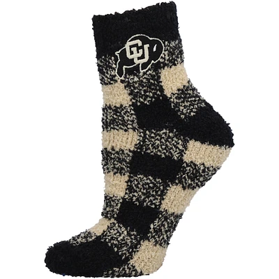 Women's ZooZatz Colorado Buffaloes Fuzzy Buffalo Check Crew Socks