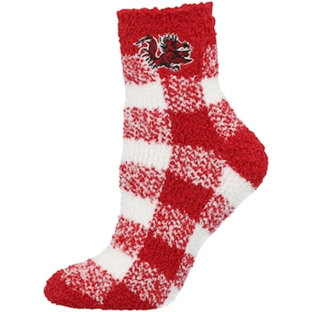 Women's ZooZatz South Carolina Gamecocks Fuzzy Buffalo Check Crew Socks