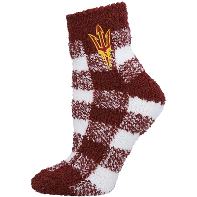 Women's ZooZatz Arizona State Sun Devils Fuzzy Buffalo Check Crew Socks