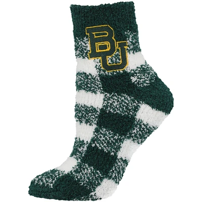 Women's ZooZatz Baylor Bears Fuzzy Buffalo Check Crew Socks