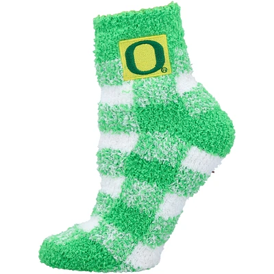 Women's ZooZatz Oregon Ducks Fuzzy Buffalo Check Crew Socks