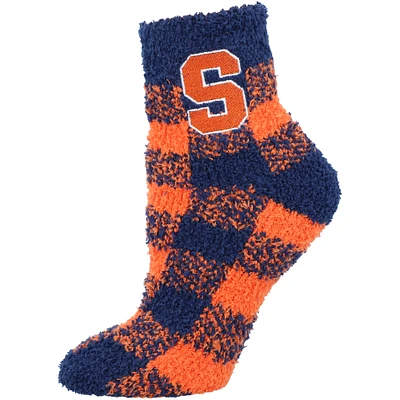 Women's ZooZatz Syracuse Orange Fuzzy Buffalo Check Crew Socks