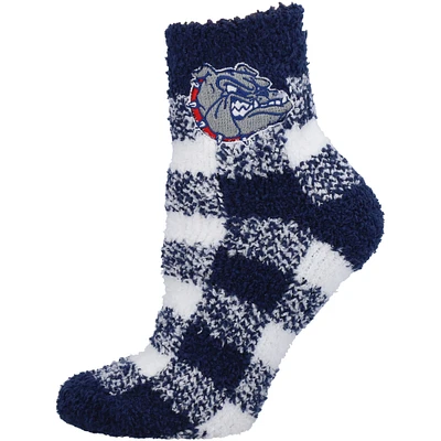 Women's ZooZatz Gonzaga Bulldogs Fuzzy Buffalo Check Crew Socks