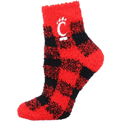 Women's ZooZatz Cincinnati Bearcats Fuzzy Buffalo Check Crew Socks