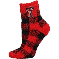 Women's ZooZatz Texas Tech Red Raiders Fuzzy Buffalo Check Crew Socks