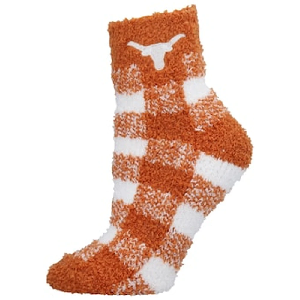 Women's ZooZatz Texas Longhorns Fuzzy Buffalo Check Crew Socks