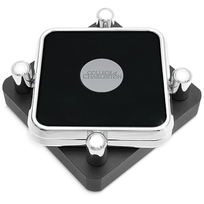 Charleston Cougars Silver 2-Piece Square Coaster Set