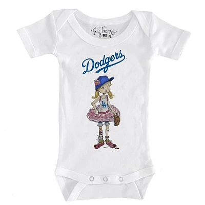 Infant Tiny Turnip White Los Angeles Dodgers Baseball Babes Bodysuit