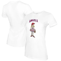 Women's Tiny Turnip White Los Angeles Angels Baseball Babes T-Shirt