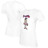 Women's Tiny Turnip White Atlanta Braves Baseball Babes T-Shirt