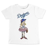 Infant Tiny Turnip White Los Angeles Dodgers Baseball Babes T-Shirt