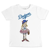 Infant Tiny Turnip White Los Angeles Dodgers Baseball Babes T-Shirt