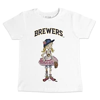Infant Tiny Turnip White Milwaukee Brewers Baseball Babes T-Shirt