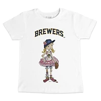 Infant Tiny Turnip White Milwaukee Brewers Baseball Babes T-Shirt
