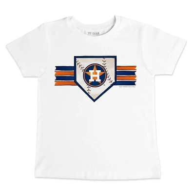 Infant Tiny Turnip White Houston Astros Base Stripe T-Shirt
