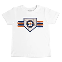 Infant Tiny Turnip White Houston Astros Base Stripe T-Shirt