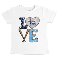 Infant Tiny Turnip White Tampa Bay Rays Baseball Love T-Shirt