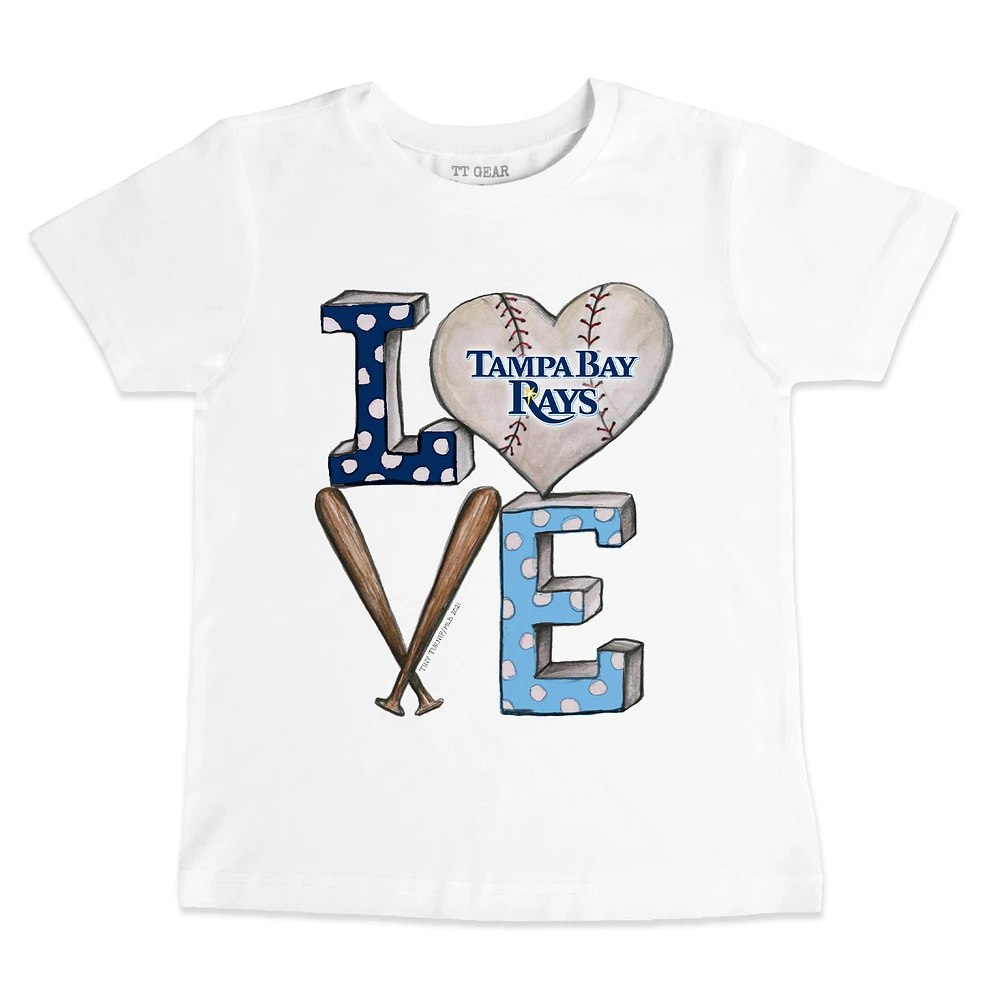 Infant Tiny Turnip White Tampa Bay Rays Baseball Love T-Shirt
