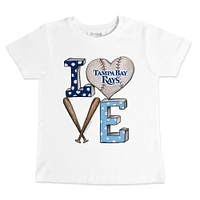 Infant Tiny Turnip White Tampa Bay Rays Baseball Love T-Shirt
