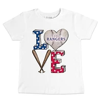 Infant Tiny Turnip White Texas Rangers Baseball Love T-Shirt