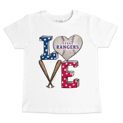 Infant Tiny Turnip White Texas Rangers Baseball Love T-Shirt