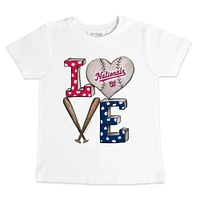 Infant Tiny Turnip White Washington Nationals Baseball Love T-Shirt
