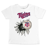 Toddler Tiny Turnip White Minnesota Twins Baseball Tear T-Shirt