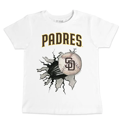 Toddler Tiny Turnip White San Diego Padres Baseball Tear T-Shirt