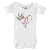 Infant Tiny Turnip White Los Angeles Angels Baseball Tiara Heart Bodysuit