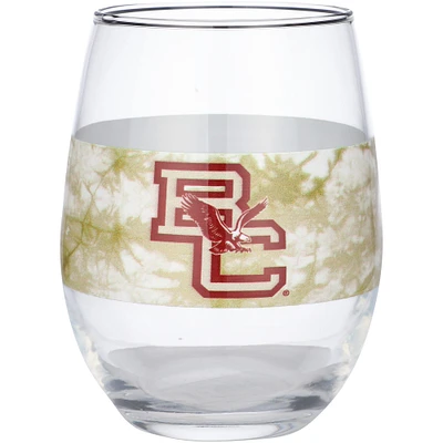 Boston College Eagles 15oz. Vintage Tie-Dye Stemless Wine Glass