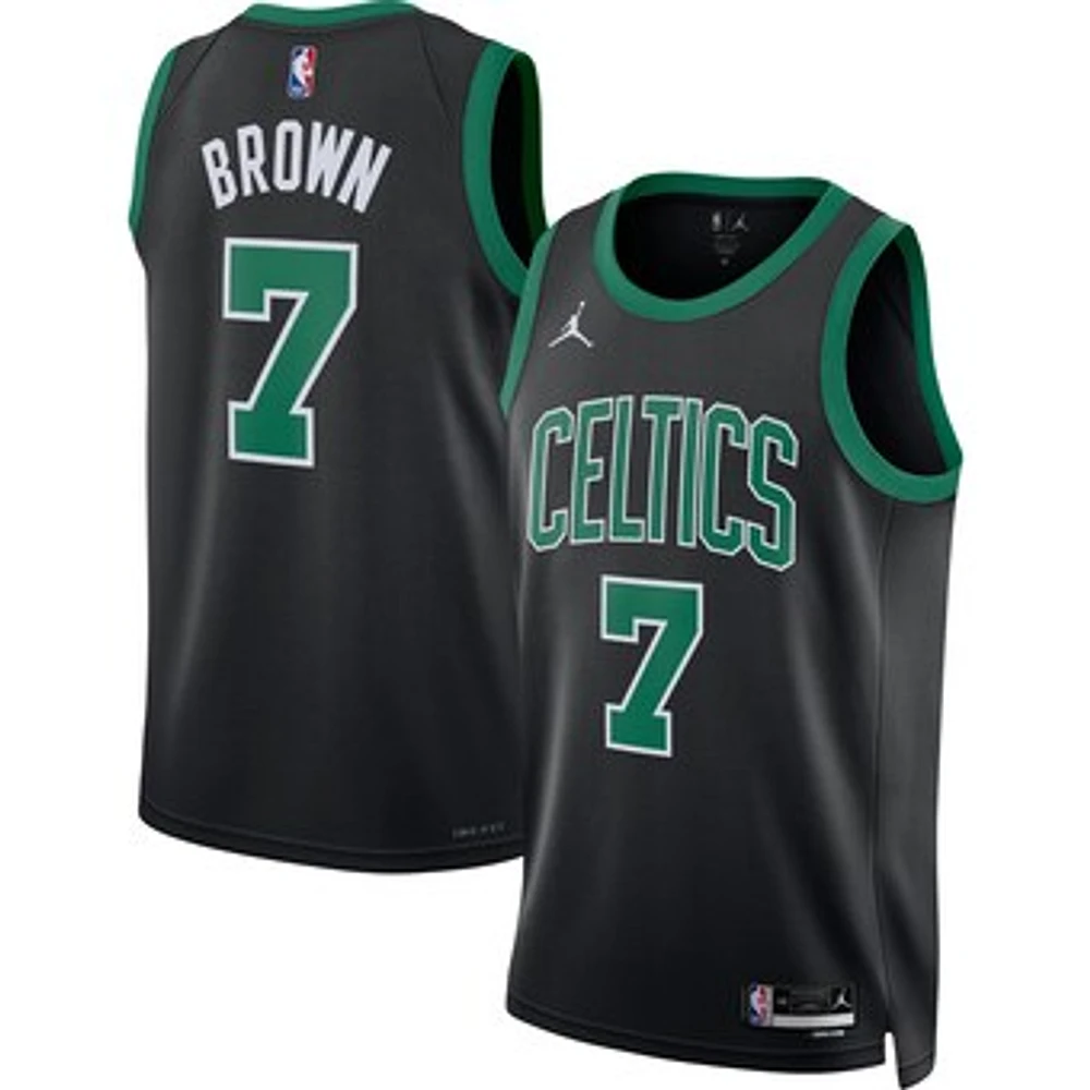 Unisex Jordan Brand Jaylen Brown Black Boston Celtics Swingman Jersey - Statement Edition