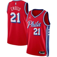 Unisex Jordan Brand Joel Embiid Red Philadelphia 76ers Swingman Jersey - Statement Edition