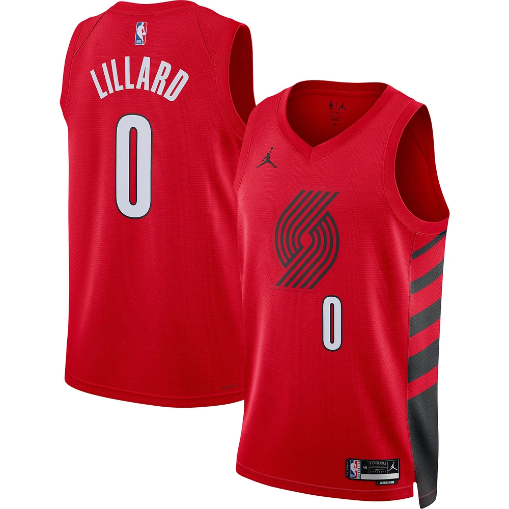 Unisex Jordan Brand Damian Lillard Red Portland Trail Blazers Swingman Jersey - Statement Edition