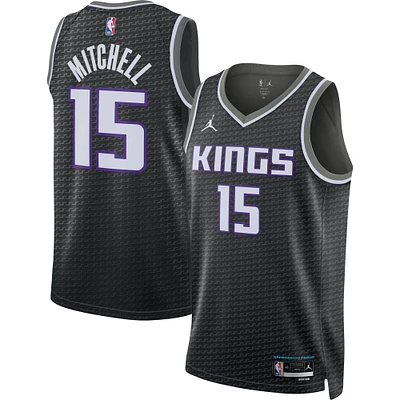 Unisex Jordan Brand Davion Mitchell Black Sacramento Kings Swingman Jersey - Statement Edition