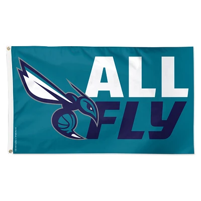 WinCraft Charlotte Hornets 3' x 5' Single-Sided Deluxe Team Slogan Flag