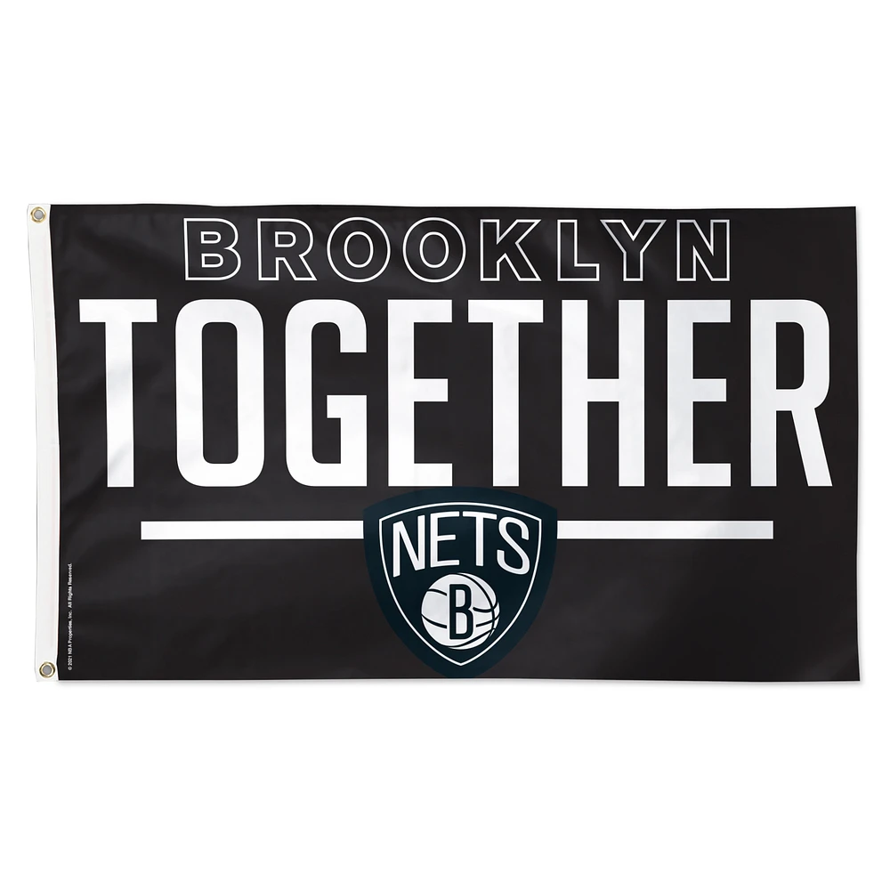 WinCraft Brooklyn Nets 3' x 5' Single-Sided Deluxe Team Slogan Flag