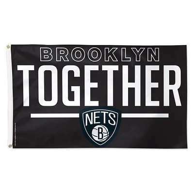 WinCraft Brooklyn Nets 3' x 5' Single-Sided Deluxe Team Slogan Flag