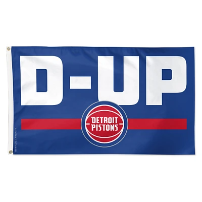 WinCraft Detroit Pistons 3' x 5' Single-Sided Deluxe Team Slogan Flag