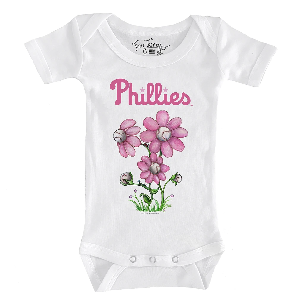Infant Tiny Turnip White Philadelphia Phillies Blooming Baseballs Bodysuit