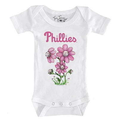 Infant Tiny Turnip White Philadelphia Phillies Blooming Baseballs Bodysuit