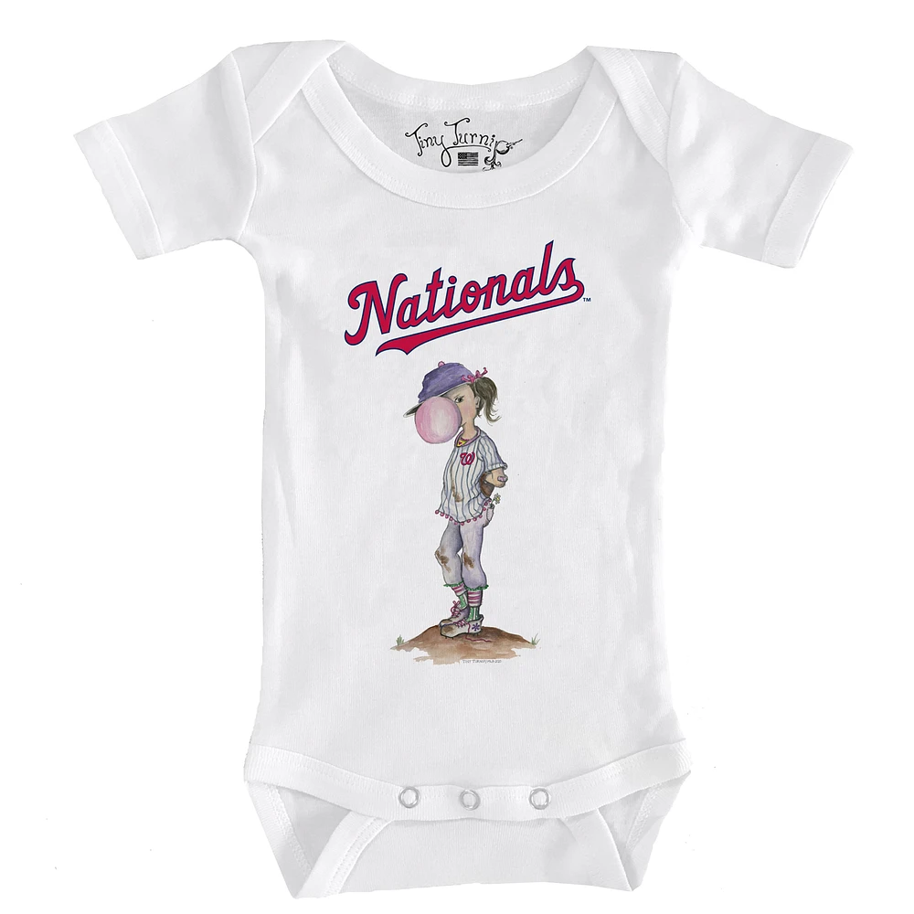 Infant Tiny Turnip White Washington Nationals Bubbles Bodysuit